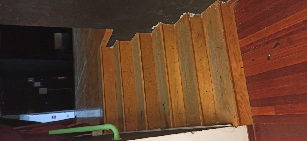 Una de las escaleras de acceso al escenario
